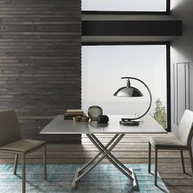 Altacom Table De Salon|Table Pour Petit Espace*Bessy Table basse relevable avec plateau pliant en céramique et pieds métal