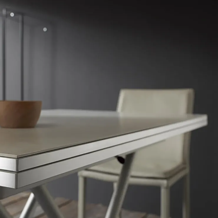 Altacom Table De Salon|Table Pour Petit Espace*Bessy Table basse relevable avec plateau pliant en céramique et pieds métal