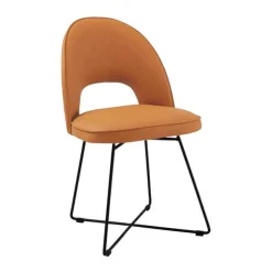 Sessio Chaise De Salle à Manger*Bistrot Chaise cosy en tissu dossier ajouré avec pieds design