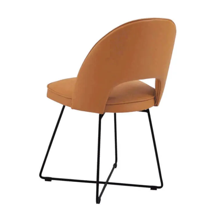 Sessio Chaise De Salle à Manger*Bistrot Chaise cosy en tissu dossier ajouré avec pieds design