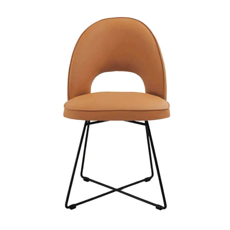 Sessio Chaise De Salle à Manger*Bistrot Chaise cosy en tissu dossier ajouré avec pieds design