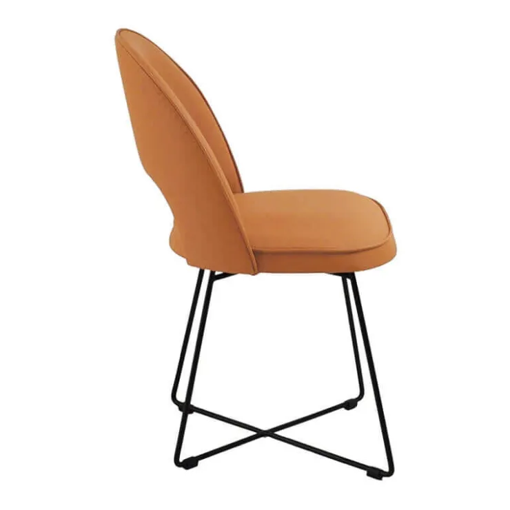 Sessio Chaise De Salle à Manger*Bistrot Chaise cosy en tissu dossier ajouré avec pieds design