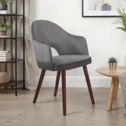 Sessio Chaise De Salle à Manger|Chaise Salon*Bistrot Fauteuil cosy en tissu avec dossier ajouré et pieds bois