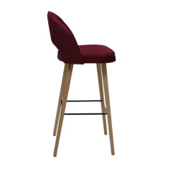 Sessio Tabouret De Bar (assise +/- 80 Cm)*Bistrot Tabouret de bar en tissu dossier ajouré avec pieds en bois