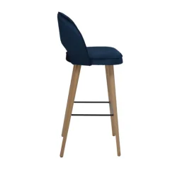 Sessio Tabouret De Bar (assise +/- 80 Cm)*Bistrot Tabouret de bar en tissu dossier ajouré avec pieds en bois