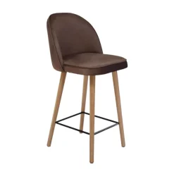 Sessio Tabouret Snack (assise +/- 65 Cm)|Tabouret De Bar (assise +/- 80 Cm)*Bistrot Tabouret snack confortable en tissu avec pieds en bois