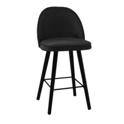 Sessio Tabouret Snack (assise +/- 65 Cm)|Tabouret De Bar (assise +/- 80 Cm)*Bistrot Tabouret snack confortable en tissu avec pieds en bois