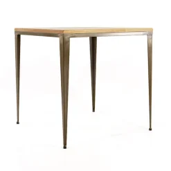 Jayso Table De Cuisine*Bolonia AM412 Table industrielle carrée en métal et bois