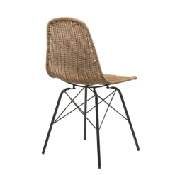 Chaise De Salle à Manger|Chaise Salon*BornéoChaise tressée bohème avec pieds Eiffel