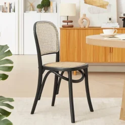 Chaise De Cuisine|Chaise De Salle à Manger*BrasserieChaise bistrot en bois et cannage