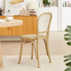 Chaise De Cuisine|Chaise De Salle à Manger*BrasserieChaise bistrot en bois et cannage