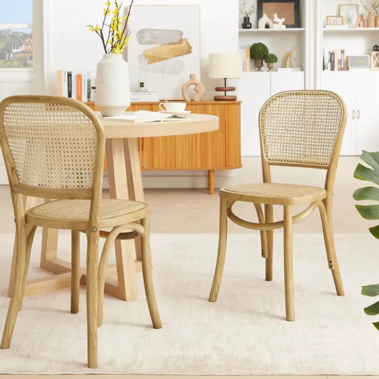 Chaise De Cuisine|Chaise De Salle à Manger*BrasserieChaise bistrot en bois et cannage