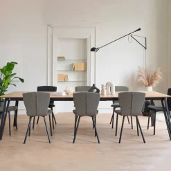 Mobitec Table De Salle à Manger*Brest ® Table en bois massif extensible avec pieds en métal forme épingle