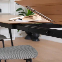Mobitec Table De Salle à Manger*Brest ® Table en bois massif extensible avec pieds en métal forme épingle