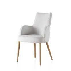 Lujosa Chaise De Salle à Manger|Chaise Salon*Brisa Bridge Fauteuil confortable en tissu et pieds bois