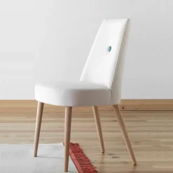 Lujosa Chaise De Salle à Manger|Chaise Salon*Brisa Chaise confortable en tissu pieds bois