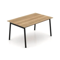 Perfecta Table De Salle à Manger*Bérénice Table extensible en mélaminé chêne naturel avec pieds en métal noir