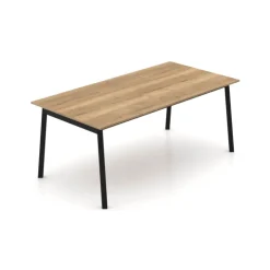 Perfecta Table De Salle à Manger*Bérénice Table extensible en mélaminé chêne naturel avec pieds en métal noir