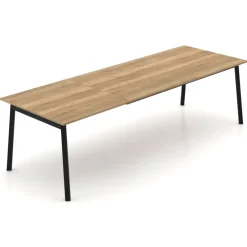 Perfecta Table De Salle à Manger*Bérénice Table extensible en mélaminé chêne naturel avec pieds en métal noir