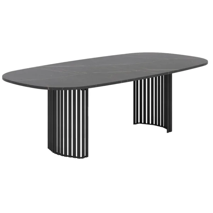 Perfecta Table De Salle à Manger*Canvas Grande table design rectangulaire aux bords arrondis avec pieds ajourés