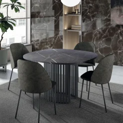 Perfecta Table De Cuisine|Table De Salle à Manger*Canvas Table design carrée avec bords arrondis et pied central ajouré