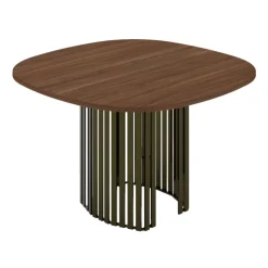 Perfecta Table De Cuisine|Table De Salle à Manger*Canvas Table design carrée avec bords arrondis et pied central ajouré