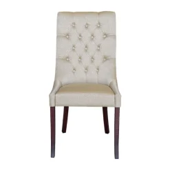 Lujosa Chaise De Salle à Manger|Chaise Salon*Carol Chaise matelassée en tissu pieds bois