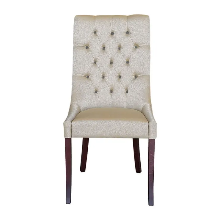 Lujosa Chaise De Salle à Manger|Chaise Salon*Carol Chaise matelassée en tissu pieds bois