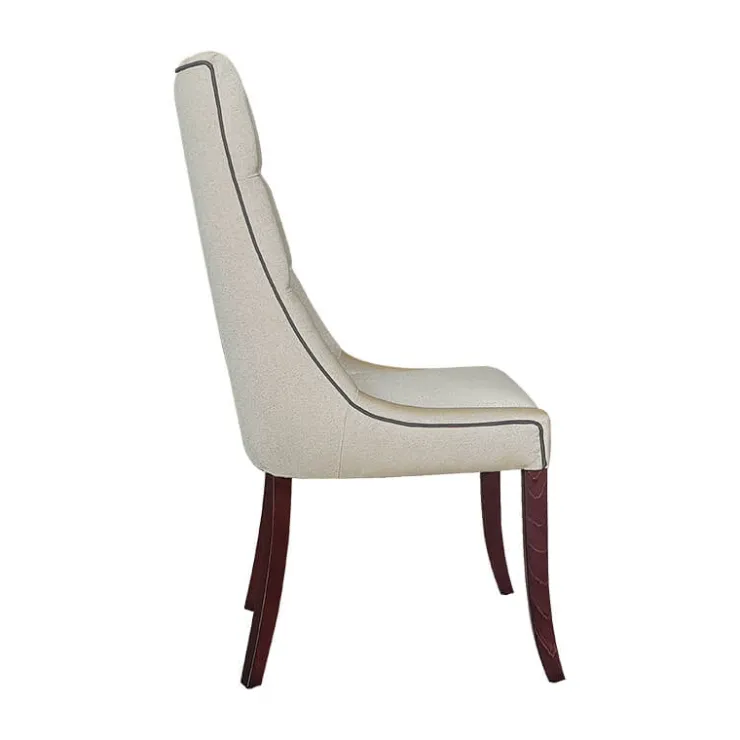 Lujosa Chaise De Salle à Manger|Chaise Salon*Carol Chaise matelassée en tissu pieds bois