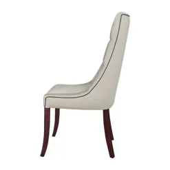 Lujosa Chaise De Salle à Manger|Chaise Salon*Carol Chaise matelassée en tissu pieds bois
