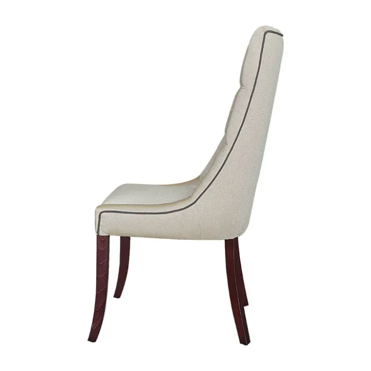 Lujosa Chaise De Salle à Manger|Chaise Salon*Carol Chaise matelassée en tissu pieds bois