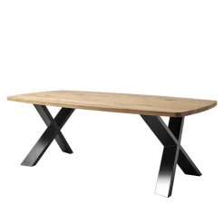 Corom export Table De Salle à Manger*Carte Table industrielle forme tonneau en bois massif pieds croisés
