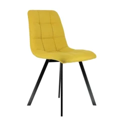 Chaise Salon|Chaise Pour Chambre*CarviChaise moderne matelassée en tissu avec pied en métal