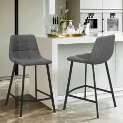 Tabouret Snack (assise +/- 65 Cm)|Tabouret De Bar (assise +/- 80 Cm)*CarviTabouret matelassé hauteur snack en tissu