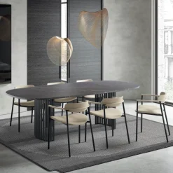 Perfecta Chaise De Salle à Manger|Fauteuil De Salon*Cassis Fauteuil moderne en tissu avec accoudoirs et pieds en métal