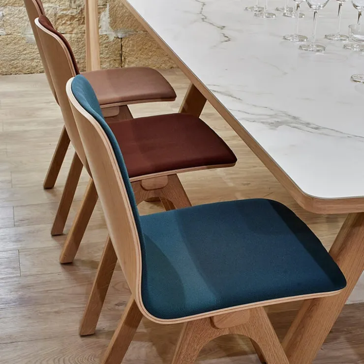 Dasras Chaise De Salle à Manger|Chaise Salon*Chevron Chaise design en tissu et pieds bois