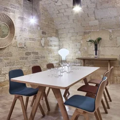 Dasras Table De Salle à Manger*Chevron Table de designer en céramique et bois