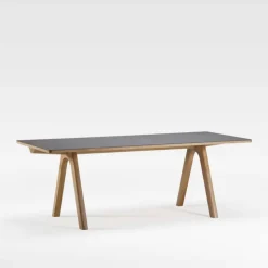 Dasras Table De Salle à Manger*Chevron Table de designer en céramique et bois