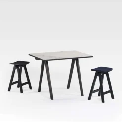 Dasras Table De Salle à Manger*Chevron Table haute de designer en céramique et bois