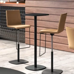 Perfecta Table De Cuisine|Table Pour Petit Espace*Circa Table de bar carrée aux bords arrondis avec pied central