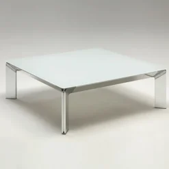 Dexo Table De Salon*Class Table basse carrée italienne en verre trempé