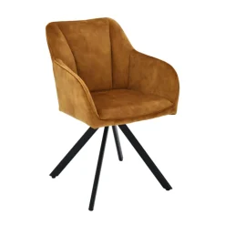 Chaise De Salle à Manger|Chaise De Bureau*ClaudieFauteuil cosy pivotant en tissu avec pieds en métal