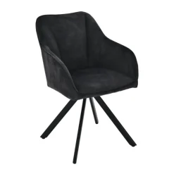 Chaise De Salle à Manger|Chaise De Bureau*ClaudieFauteuil cosy pivotant en tissu avec pieds en métal