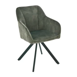 Chaise De Salle à Manger|Chaise De Bureau*ClaudieFauteuil cosy pivotant en tissu avec pieds en métal