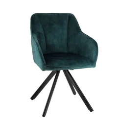 Chaise De Salle à Manger|Chaise De Bureau*ClaudieFauteuil cosy pivotant en tissu avec pieds en métal