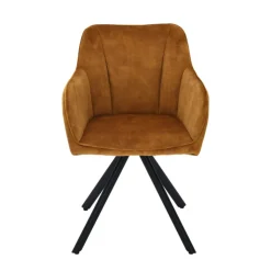 Chaise De Salle à Manger|Chaise De Bureau*ClaudieFauteuil cosy pivotant en tissu avec pieds en métal