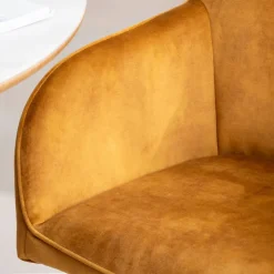 Chaise De Salle à Manger|Chaise De Bureau*ClaudieFauteuil cosy pivotant en tissu avec pieds en métal