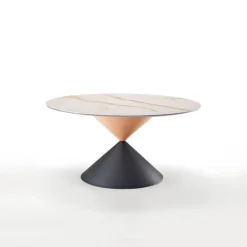 Midj Table De Salle à Manger*Clessidra ® Table ronde design plateau céramique pied central sablier