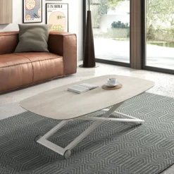 Ramiro Tarazona Table De Salon|Table Pour Petit Espace*Clip Table basse relevable électrique forme tonneau en céramique