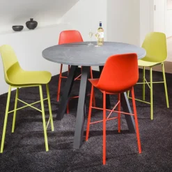 Perfecta Tabouret Snack (assise +/- 65 Cm)|Tabouret De Bar (assise +/- 80 Cm)*Cloe Tabouret snack moderne en polypropylène et métal